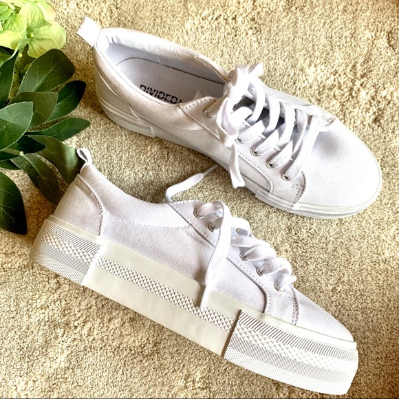 h&m white platform sneakers